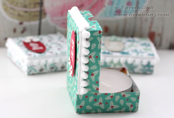 Pizzakarton Teelicht Verpackung Stampin Up 3